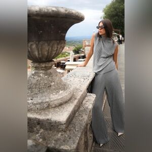 Zara pleated pant outfit